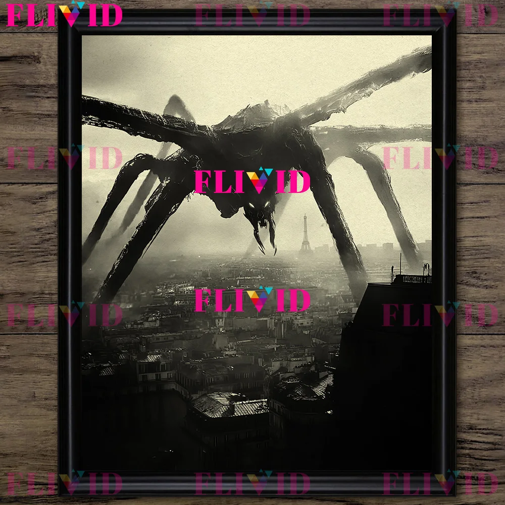Invasion Of Giant Demonic Creatures,Vintage Wall Art Canvas Painting,Creepy Ancient Demon Gothic Art Poster And Print Home Decor