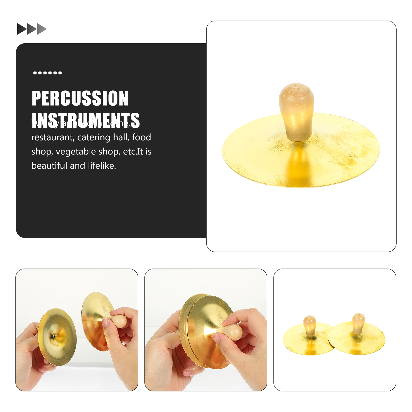 

2 Pcs Copper Cymbal Finger Zills Dance Hand Cymbals Belly Dancing Percussion Small Child