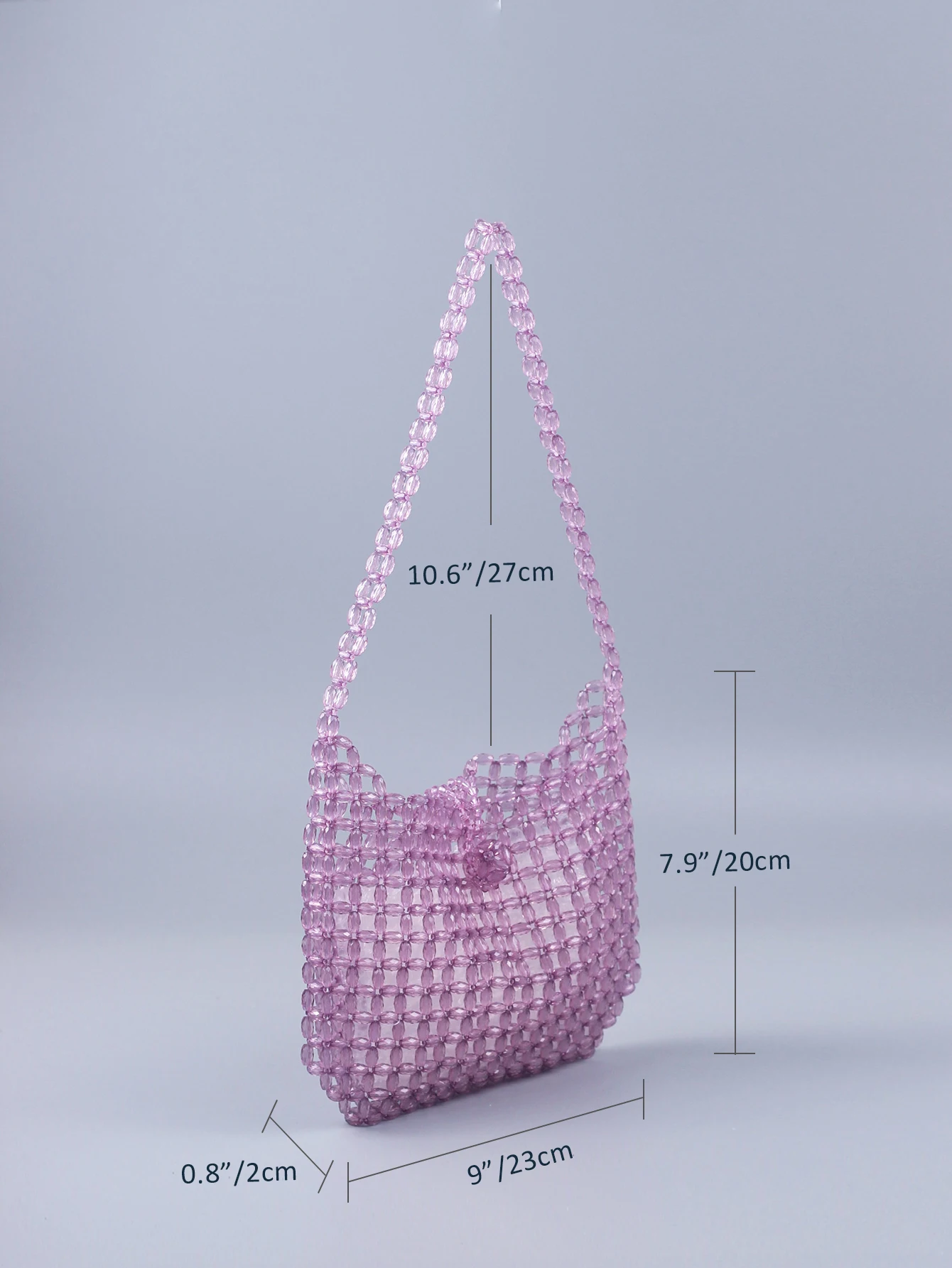 Summer Cool Feeling Handmade Knitted Cute Transparent Acrylic Jelly Beaded Handheld Shoulder Bag