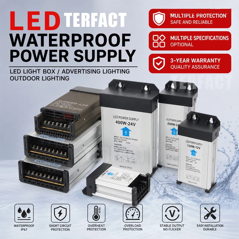 Outdoor Power Transformer - แหล่งจ่ายไฟกันน้ำแบบสวิตชิ่ง 60W 120W 200W 350W 400W