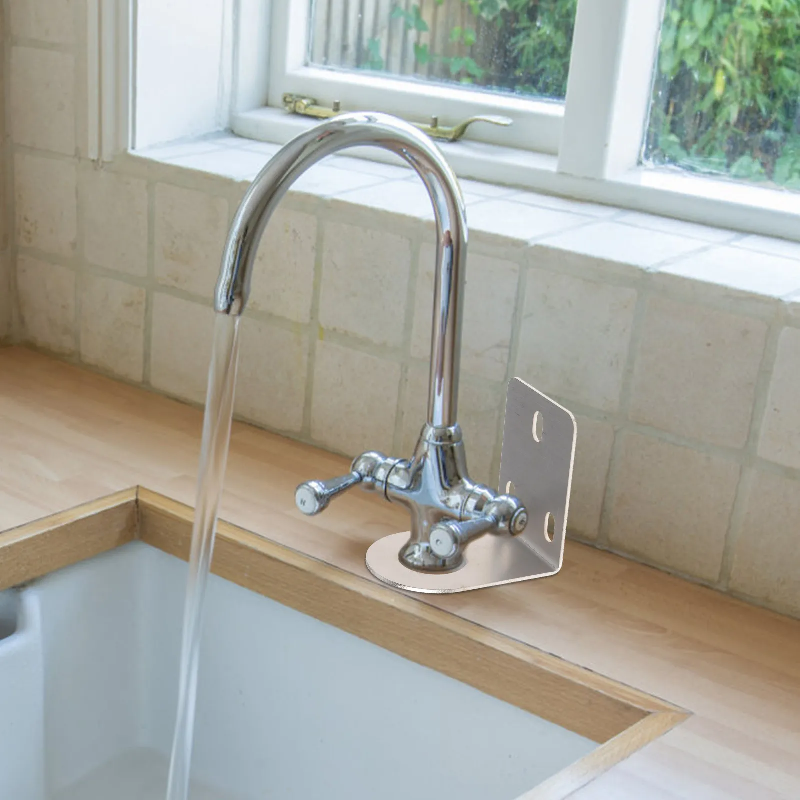 

Faucet Bracket Holder Universal Metal Accessories Water Purifier Taps Cold Hot Double Faucet Hanging Plate Stainless Steel