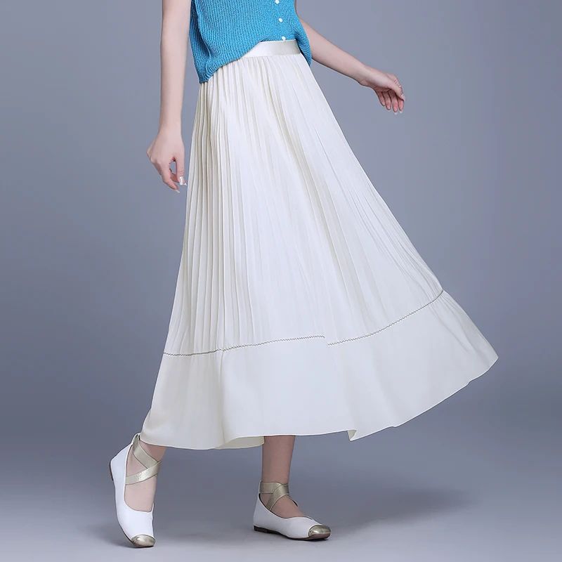 

Розовая юбка миди А-силуэта с завышенной талией, весна 2025, женская, стройнящая, длинная, расклешенная юбка-платье