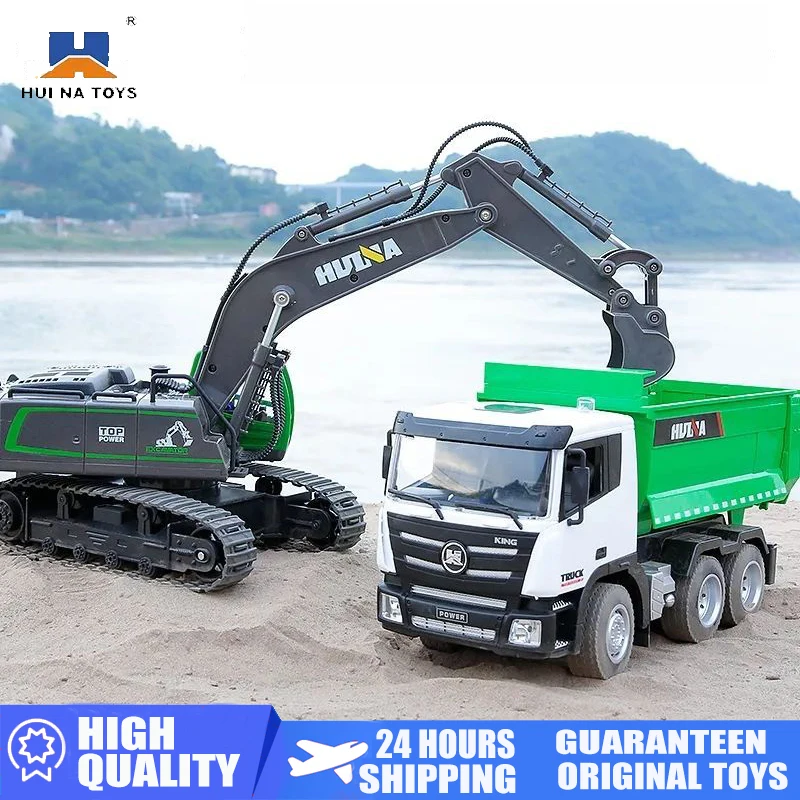 

HUINA 1:18 RC Truck Tractor Tanker Remote Controlled Engineering Vehicle Excavator Trailer Crane Car Toys For Boys Xmas Gifts