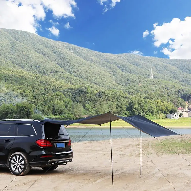 Imagem -04 - Portable Auto Truck Canopy Toldo Pano Oxford Toldo Lateral do Carro Rooftop Camper Trailer Sun Shade Suv Tent Attachment For Camping