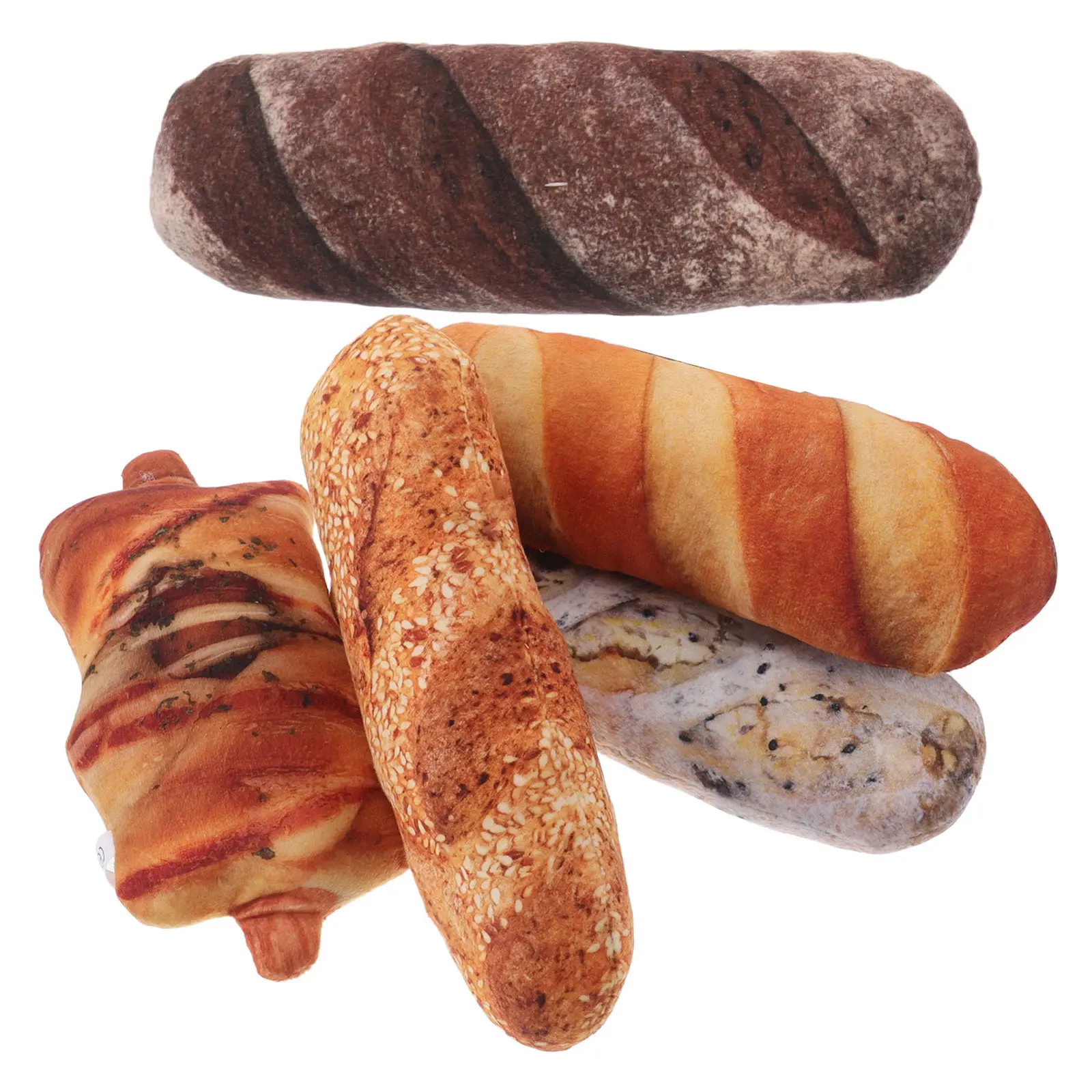 

5Pcs Bread Pillow Large Soft Hugging Cushion for Decor Lumbar Support Couch Bed Car Travel Decorative Bread Shaped