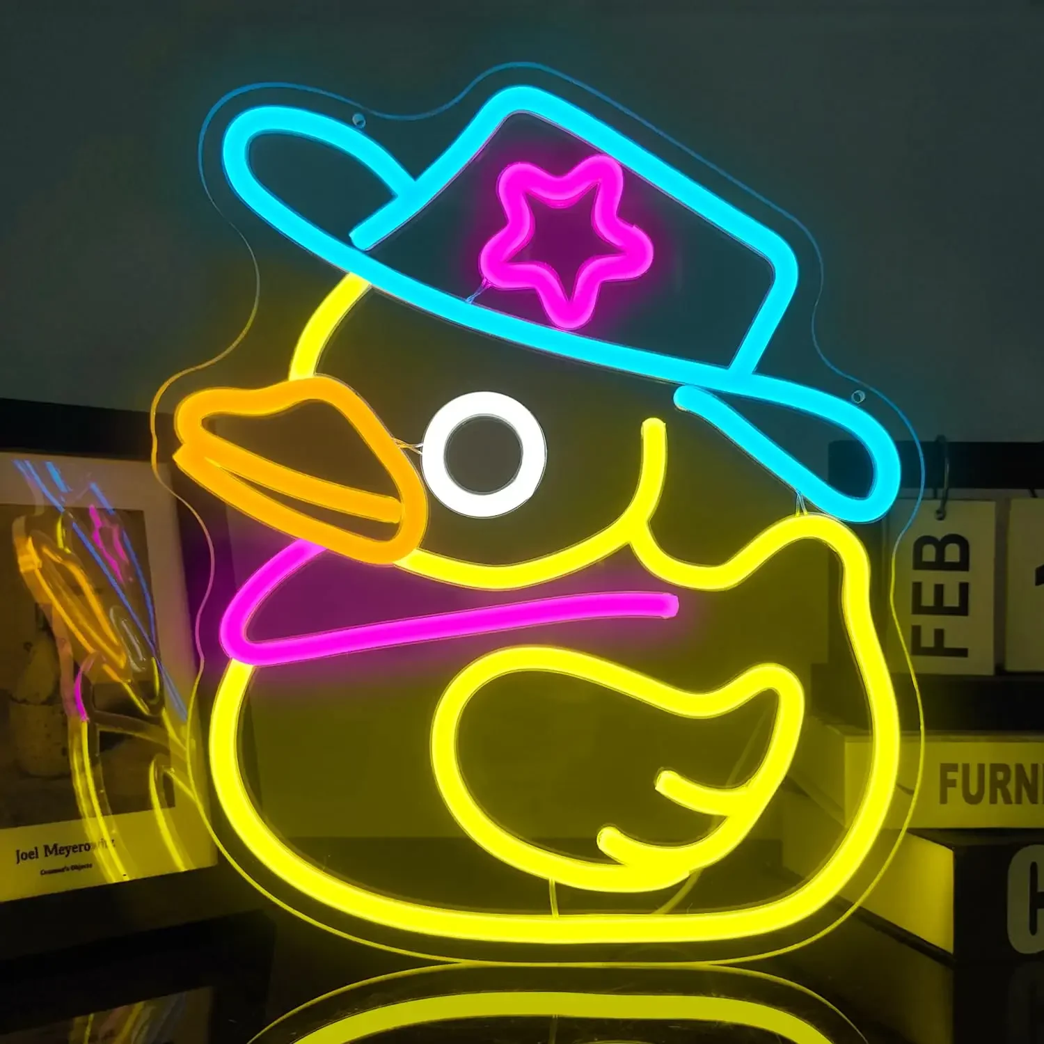 

Cowboy duck Neon Sign USB Dimmable LED Neon Light Sign for Drink Bar Man Cave Bedroom Hotel Shop Garage Game Room Wall Decor