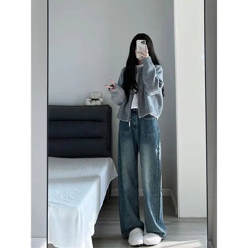 

Sweater Coat korean popular women's clothes Knitwear Cardigan Woman clothes winter 2025 Loose Thick cozy tops