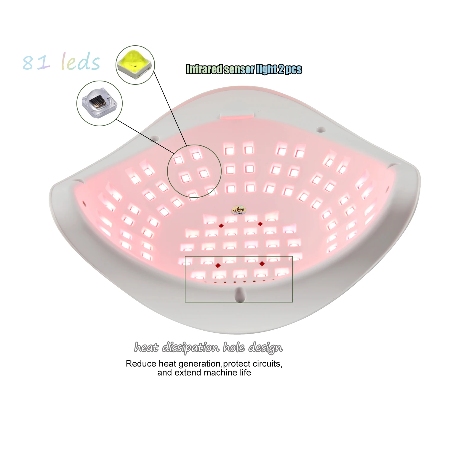 SUN X26 MAX 81 LEDS Lampa do suszenia paznokci, nowa ulepszona lampa UV LED do zaawansowanego dużego ekranu dotykowego z 4 timerami i wyświetlaczem LCD