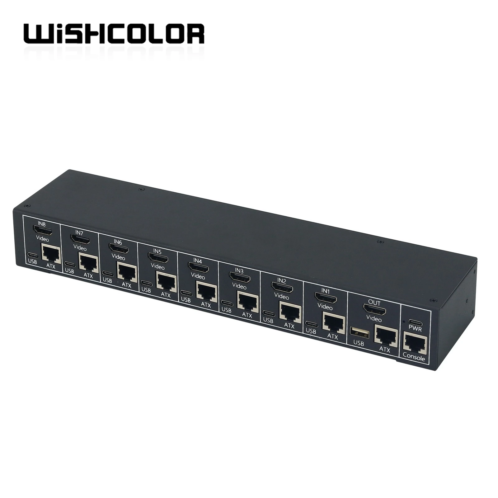 Wishcolor BliKVM Switch V2 HDMI-compatible Switch 8-IN 1-OUT Remote Switching 8-Channel KVM+ATX Switcher 1080P 60Hz