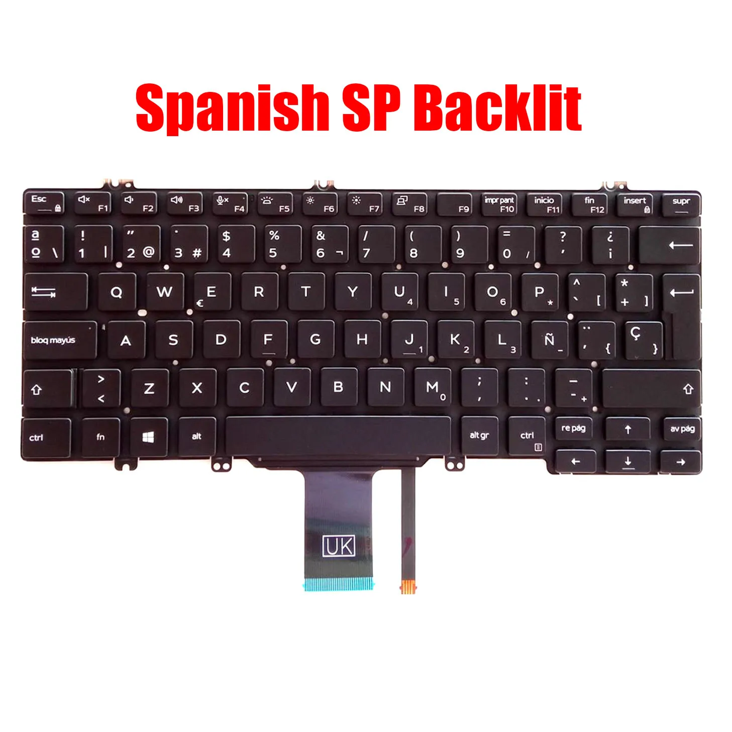 Teclado de laptop fr/sp para dell latitude 5300 5310 2 em 1 5300 5310 7300 japonês portugal espanhol hebraico preto retroiluminado novo