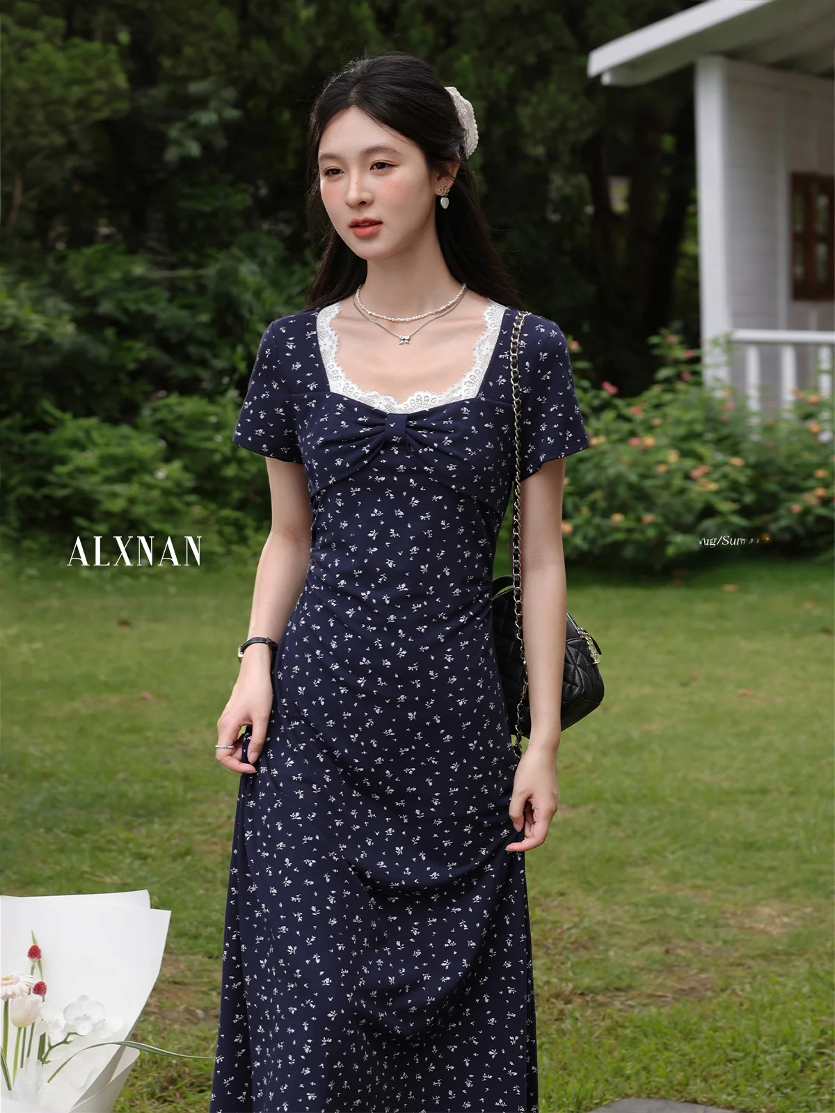 

Женская длинная юбка Deep Blue с цветочным принтом, модная, с присборенной талией, коротким рукавом, для весенне-летнего сезона, повседневная, для особых случаев