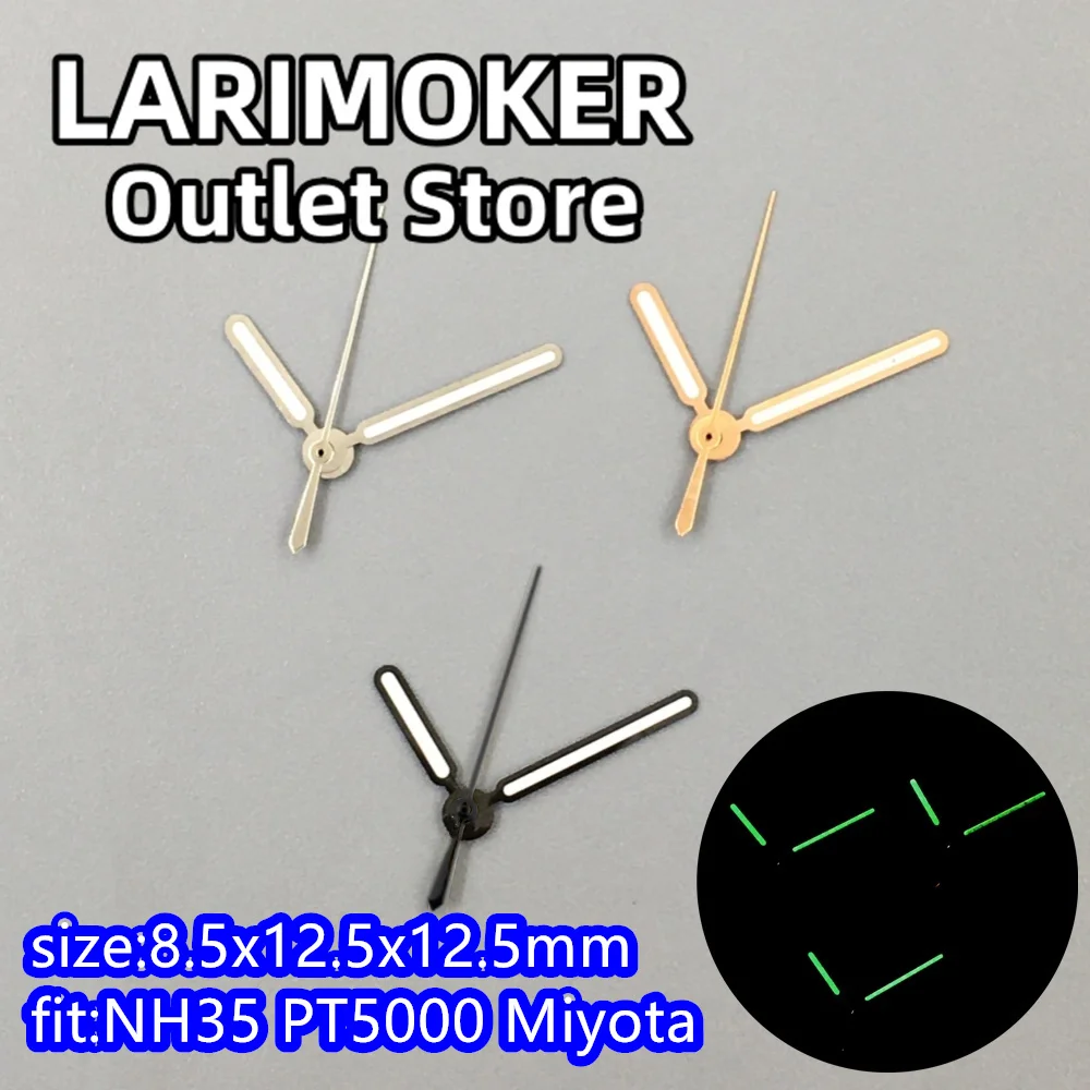 LARIMOKER Silver Gold Black Watch Hands Green Luminous Fit NH35 NH36 PT5000 ST2130 ETA2824 2836 Automatic Movement Accessories