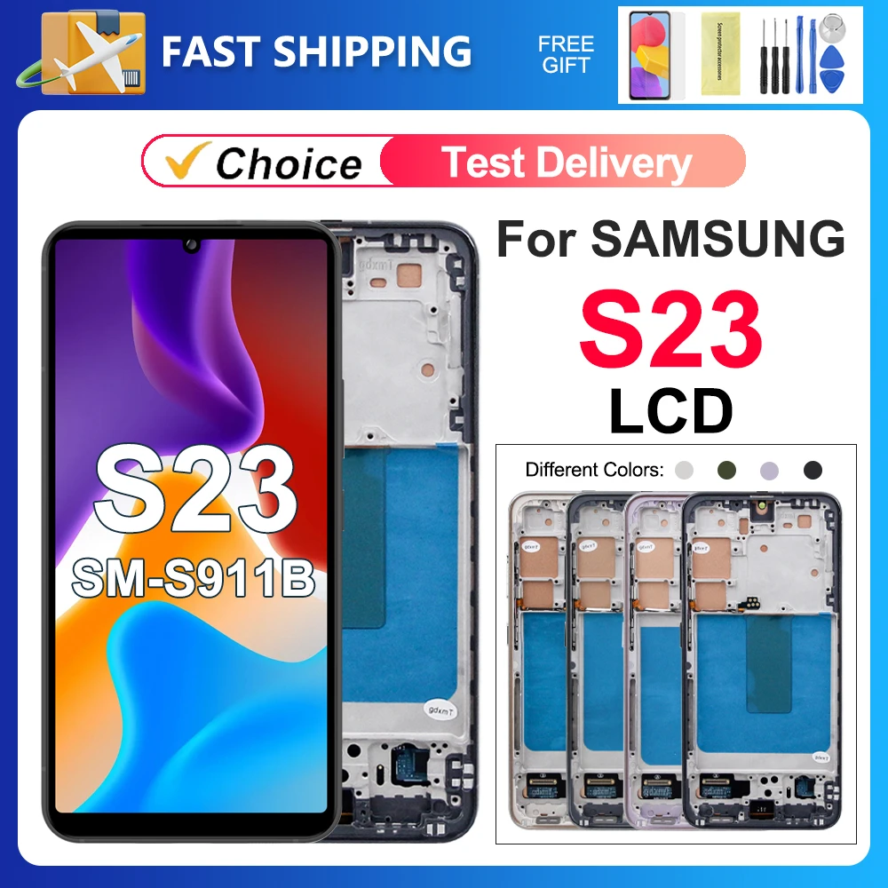 TFT For Samsung S23 Screen LCD Touch Screen Replacement +Frame For Samsung Galaxy S23 5G S911B S911U S911W S911N LCD Display