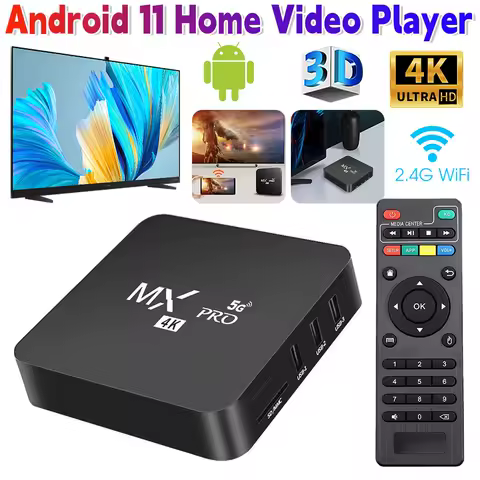 MXPRO Android 10.0 TV Box 2.4G+5G Dual WIFI 1GB+8GB Set-top Box Support TF With IR Remote Control 4K@60Hz HD Video Media Player