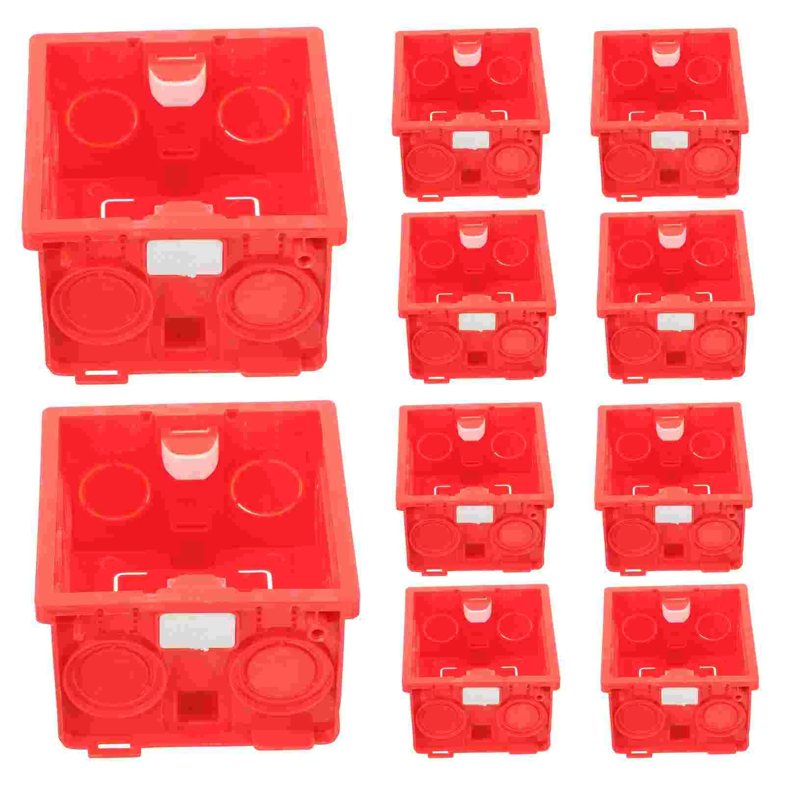 

10 Pcs Switch Box Wall Mounted Junction Flame Retardant Boxes Thicken Socket Plastic Wiring PVC