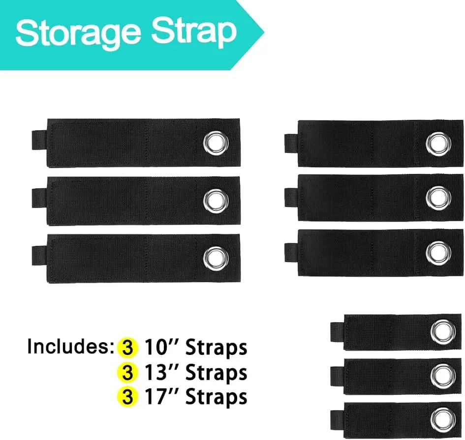 Heavy-Duty Storage Straps - 9 Pack Hook and Loop Hanging Extension Tool Cord Straps Organizer for Cable Management, Rope, Hoses,