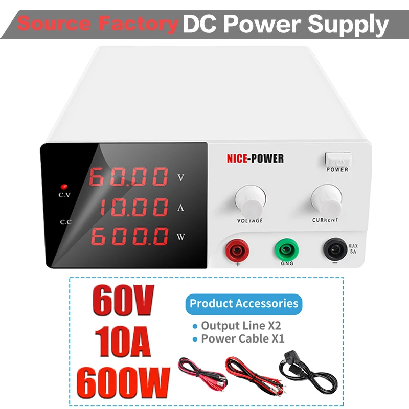 

60V 10A High Power Bench Adjustable Power Supply 30V 20A 100V 5A Variable Voltage Current Regulator 15V 30A 60A Regulated Power