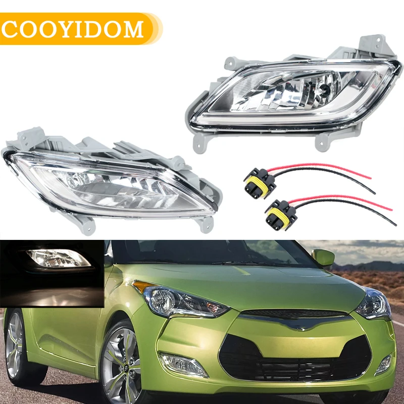 Front Bumper Fog Light For Hyundai Veloster 2011 2012 2013 2014 2015-2017 Headlight With Wire Auto Parts 922012V010 922022V010