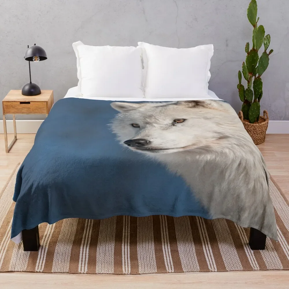 Arctic Wolf Throw Blanket Sofa Quilt Sofa Throw Retros Blankets