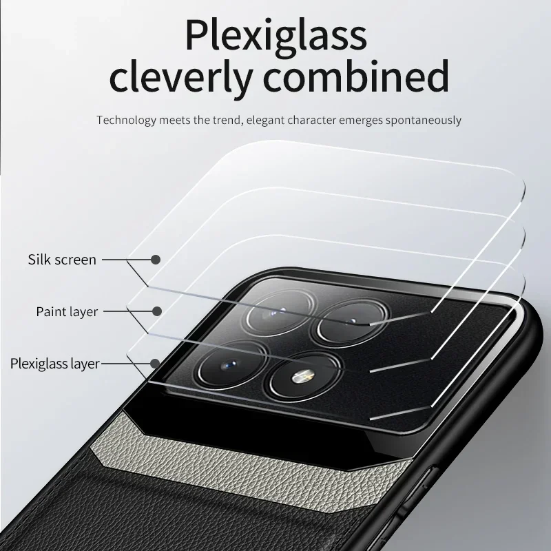 Leather Case for Redmi Turbo 4 Note 14 13 K70 Ultra K60 K50 Pro Xiaomi Poco M6 Pro X6 X5 Camera Full Protector Shockproof Cover - view 5