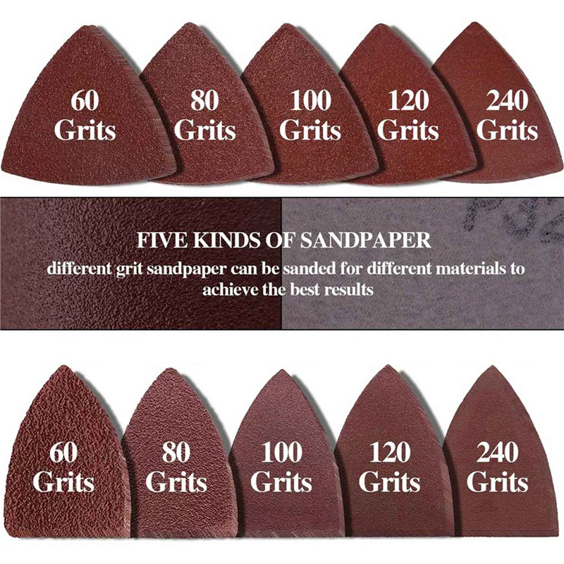 

ABFA 312Pcs Oscillating Tool Sanding Pad Kit, 6Pcs Triangle Sanding Pads And 6Pcs Finger Sanding Pad, 300Pcs Sandpaper