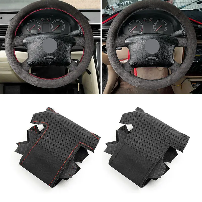 

Hand-stitched Suede Leather Cover on Car Steering Wheel For VW Golf 4 MK4 1998 1999 2000 2001 2002 2003 2004 Passat B5 1996-2005