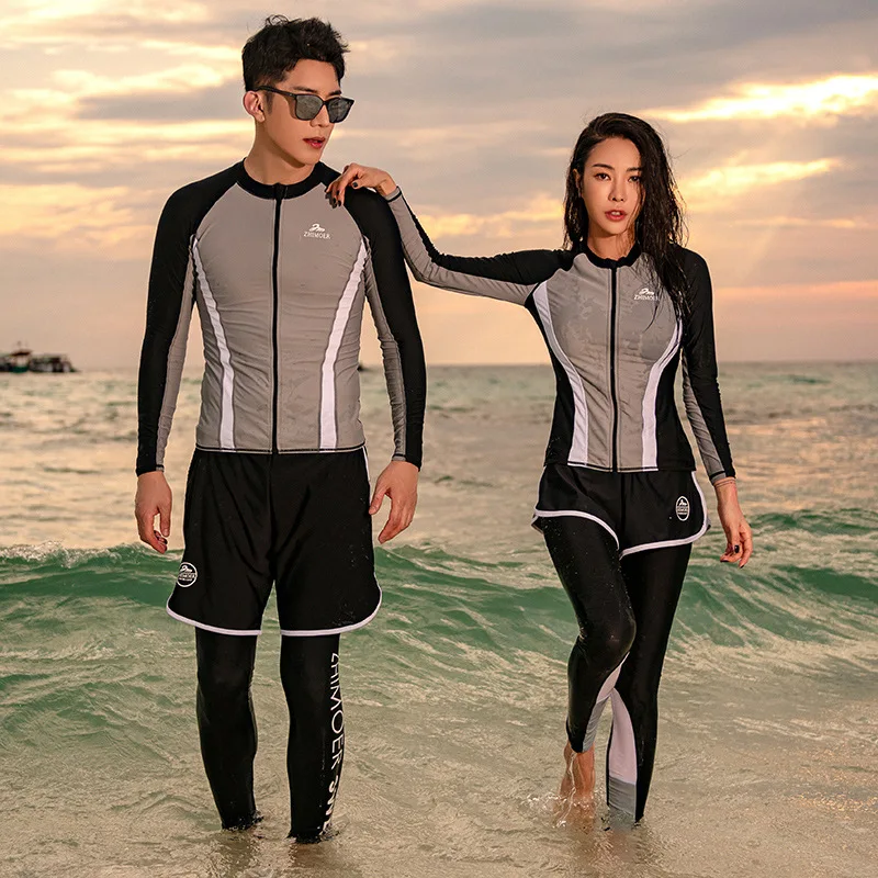 Men\'s Women\'s Rash Guards Swim Tops & Bottoms Sun Protection Shirt Leggings Long Sleeve Fishing Yoga Activewear Matching Couples