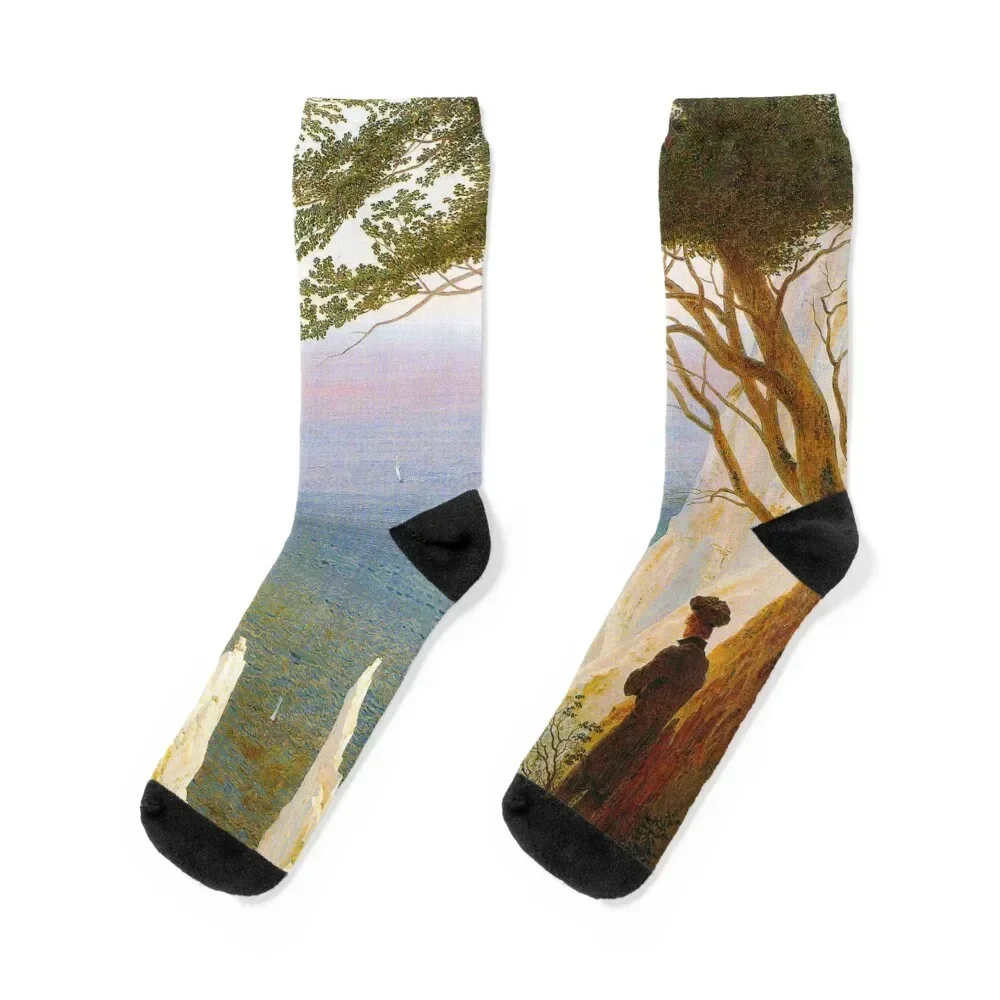 

HD CASPAR DAVID FRIEDRICH - Chalk Cliffs at Ruegen 1818 - 1819 Socks luxe Antiskid soccer Socks Male Women's