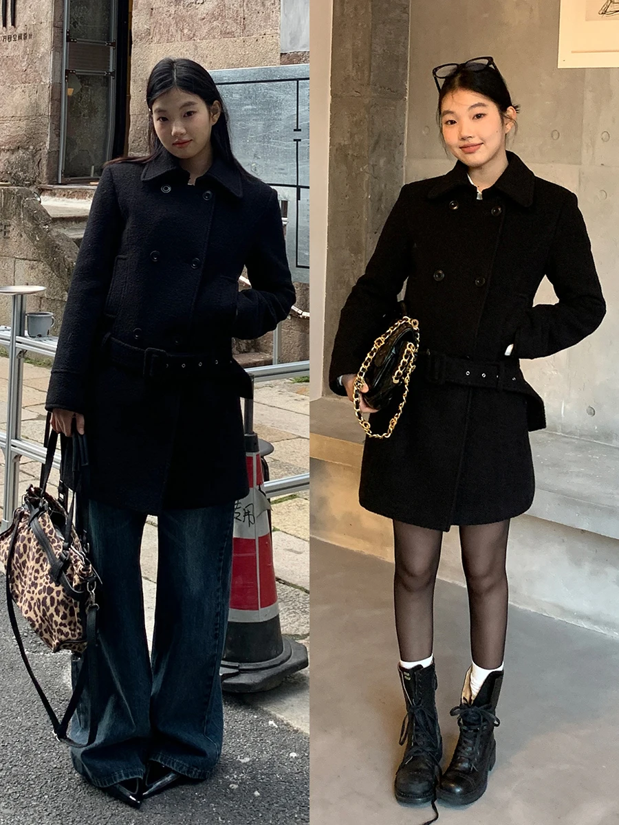 

Bla Woolen Coat Women's Sle 2025 New Winter High-End Feeling Medium-Length Super Beautiful Plaid Outerwear