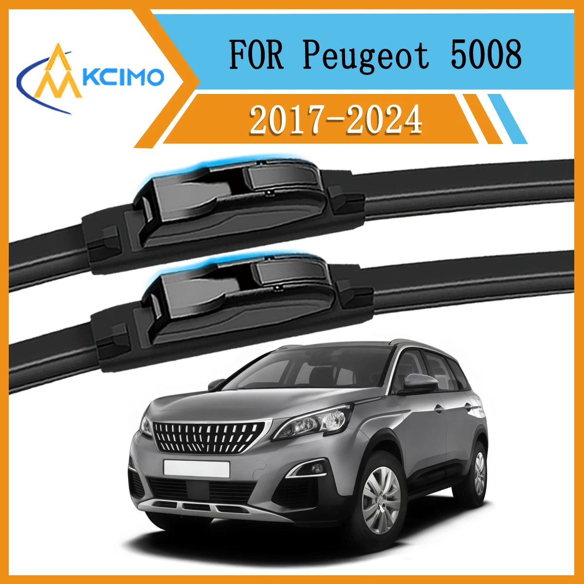 

Windshield Wiper Blades Replacement For Peugeot 5008 P87 2017-2024 Quiet All-Season Rubber Wipers Easy Installation Exact Fit