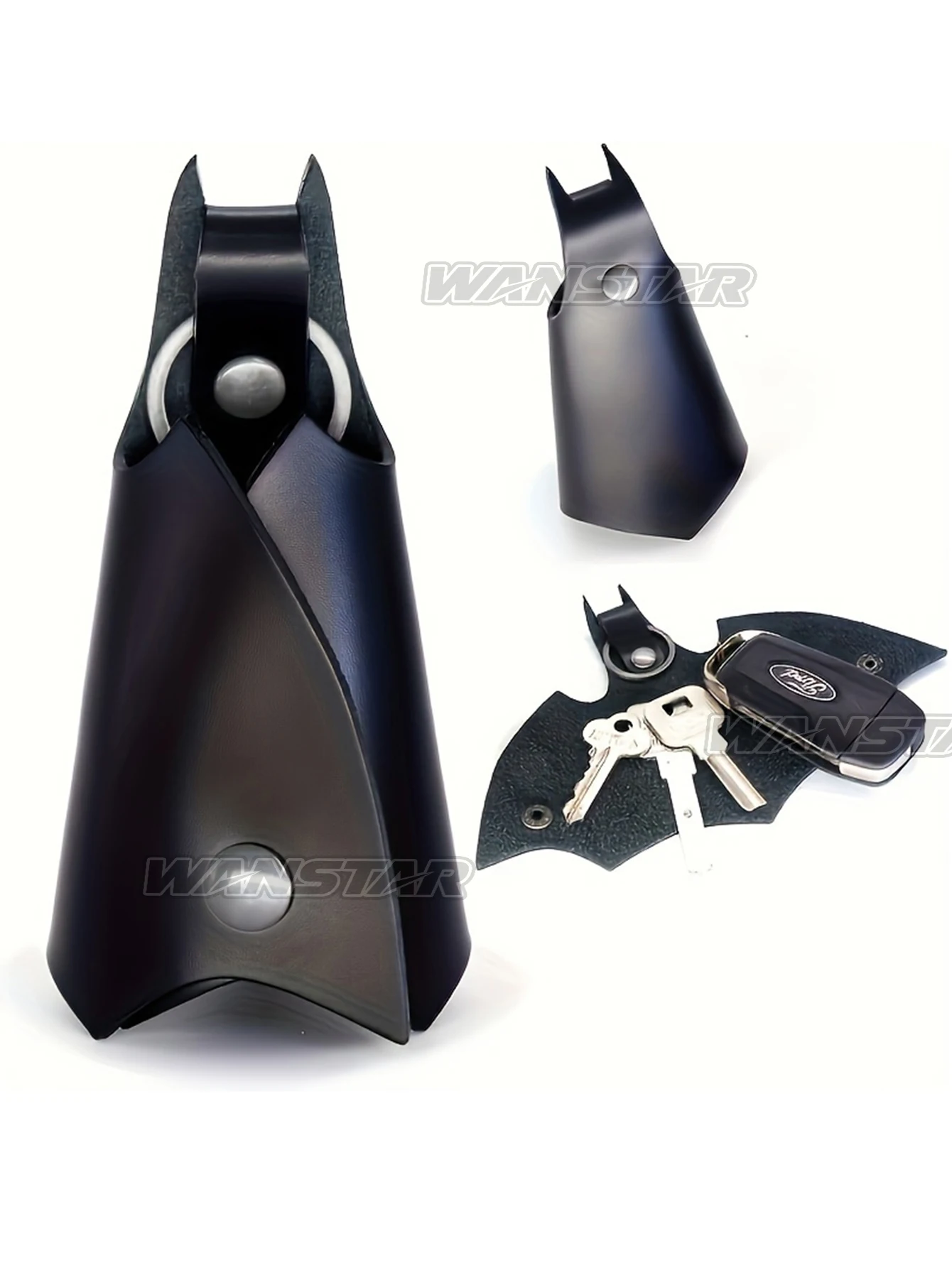 Batman-förmiger Leder-Schlüsselanhänger Anime-Merchandise Geschenk Auto- und Wohnaccessoires Schlüsselanhänger Schlüsseltasche