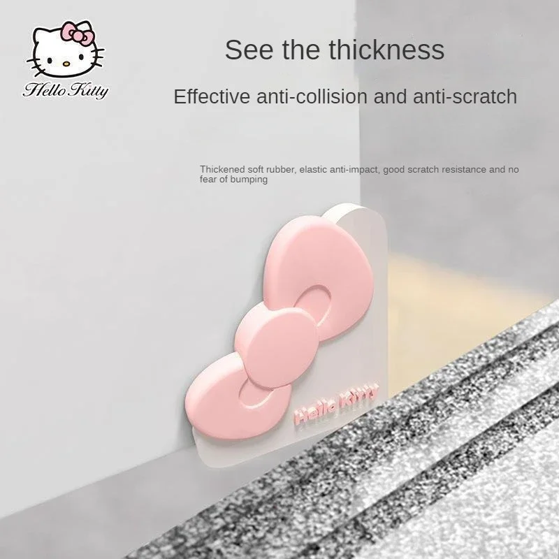 2PCS Cute Hello Kitty Kawaii Cartoon Anime Car Interior Decoration Car Door Anti-Collision Strip Silica Gel Anti-Scratch Gift