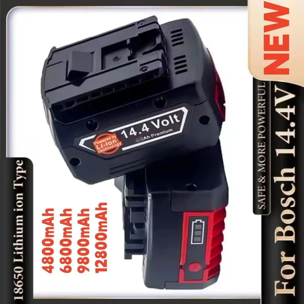 

6.0Ah for Bosch Rechargeable Battery 14.4V Power Tool BAT614G Replacement 4.8/6.8/9.8/12.8ah Lithium-Iion Battery