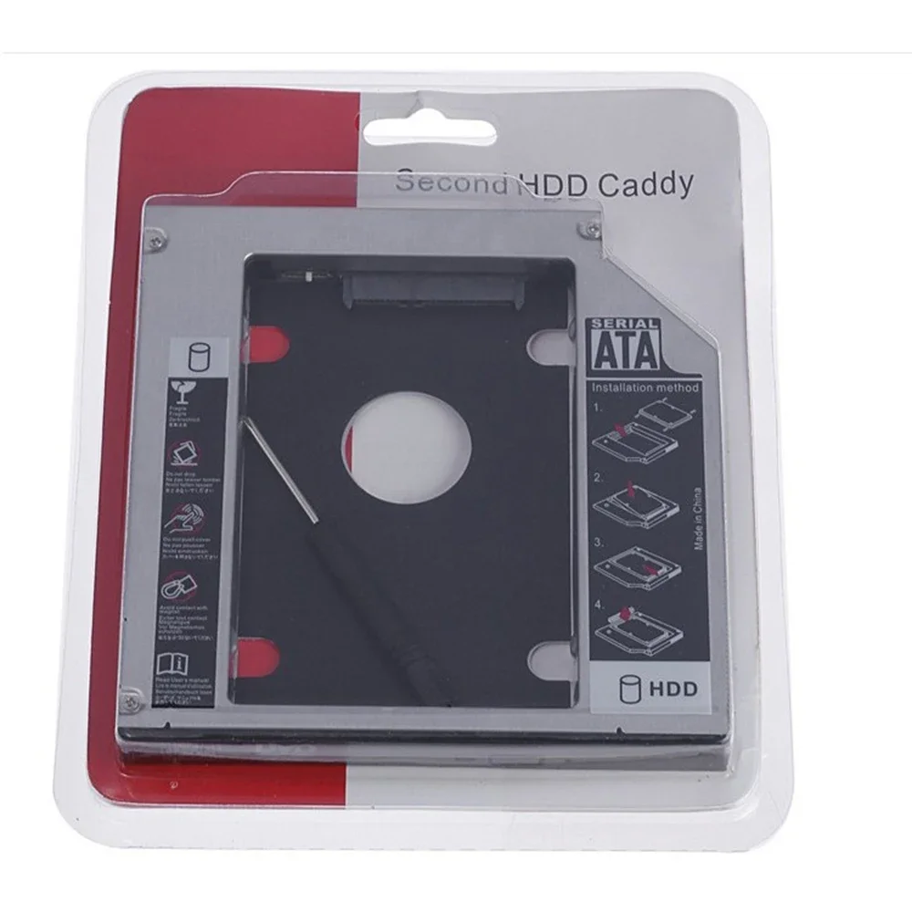 9.5 مللي متر 12.7 مللي متر الألومنيوم 2nd الثانية Hdd العلبة 9.5 مللي متر SATA 3.0 ل Optibay 2.5 ''SSD DVD CD-ROM الضميمة محول القرص الصلب