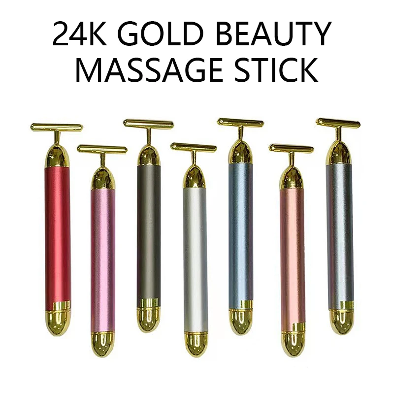 

24K Gold Beauty Stick Вибрация T-образная Косметическая палочка