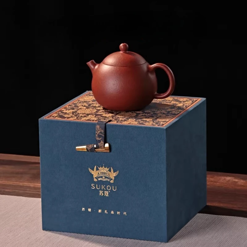 Yixing Raw Ore Thin Tire Downhill Mud Purple Clay Pot Xishi Pot Pure Handmade Kung Fu Tea Set Tea Holiday Gifts