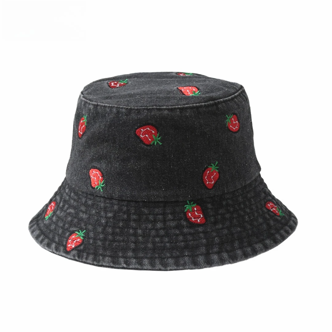 Beliebte kleine Gänseblümchen bestickte Baumwolle Sommer Jeans Eimer Hut Kappe für Frauen Frühling Fischer Hut Outdoor-Reise Sonnenschutz Geschenk – Detail 10