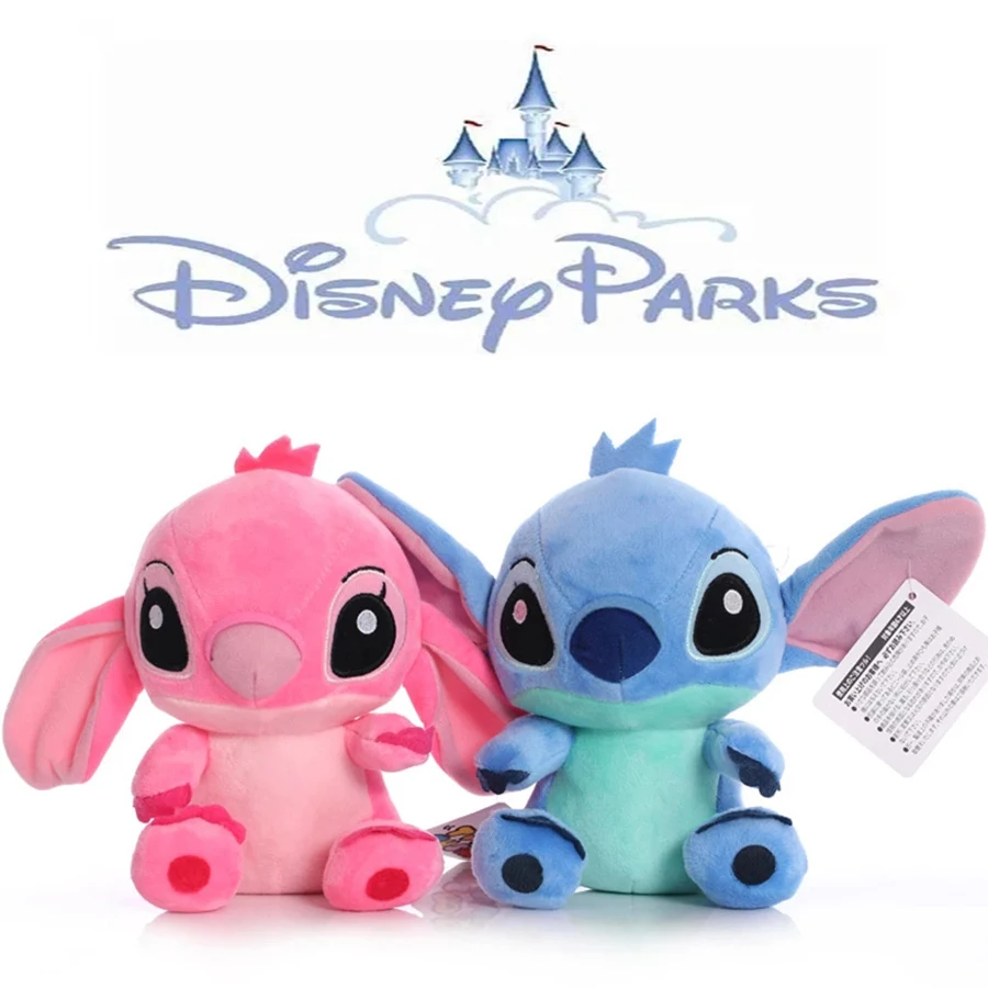 Disney karikatür mavi pembe dikiş peluş şekil Anime oyuncak Lilo ve dikiş 20cmStitch peluş dikiş oyuncak çocuklar okul çantası doğum günü hediyesi