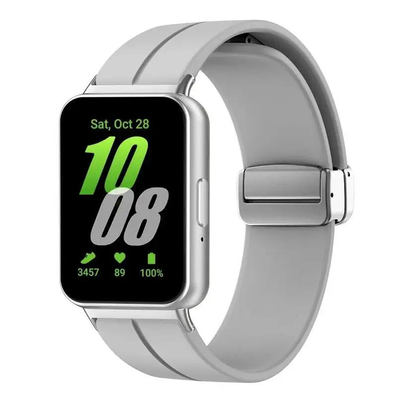 Magnetisches Armband für Samsung Galaxy Fit 3, Metallverbinder, Smartwatch-Armband, Correa Galaxy Fit 3, Silikonarmband-Zubehör – Detail 10