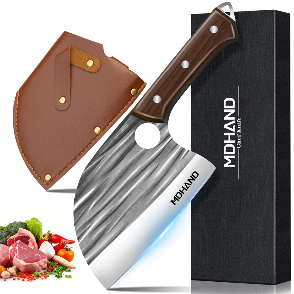 Cuchillo de cocina afilado, cuchillos de Chef para cocina, mercado de mariscos, corte de carne, cuchillo para filetear, cuchillo de acero inoxidable a rayas