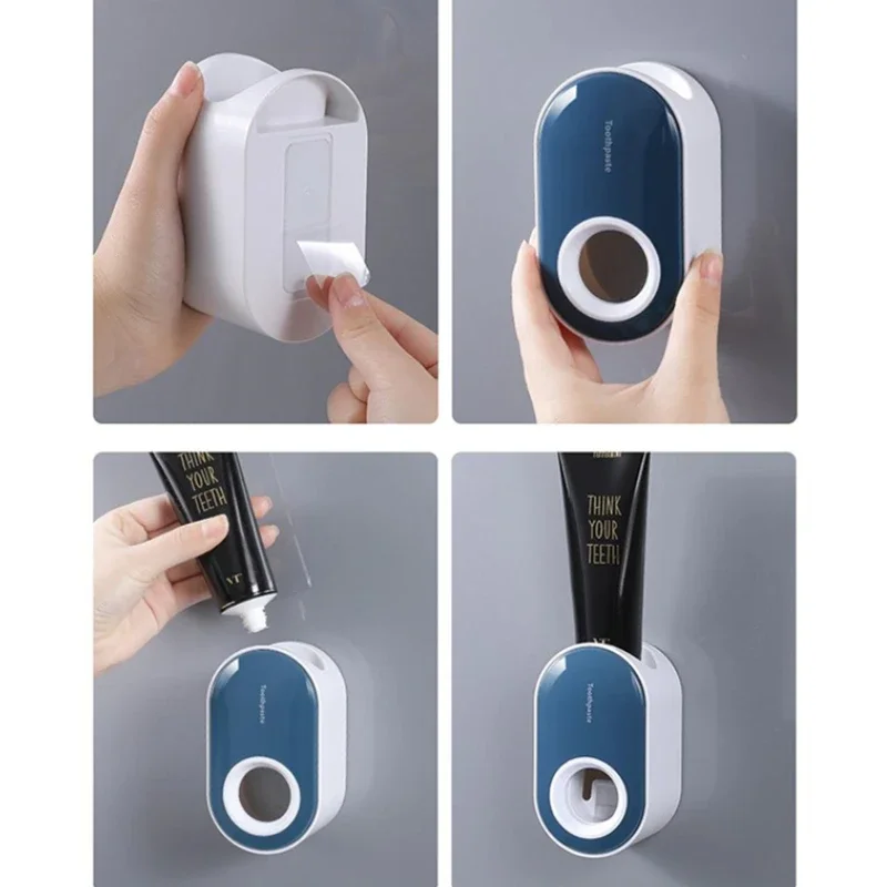 1 PCS Automatic Toothpaste Dispenser Bathroom Accessories Wall Mount Lazy Toothbrush Holder Squeezer