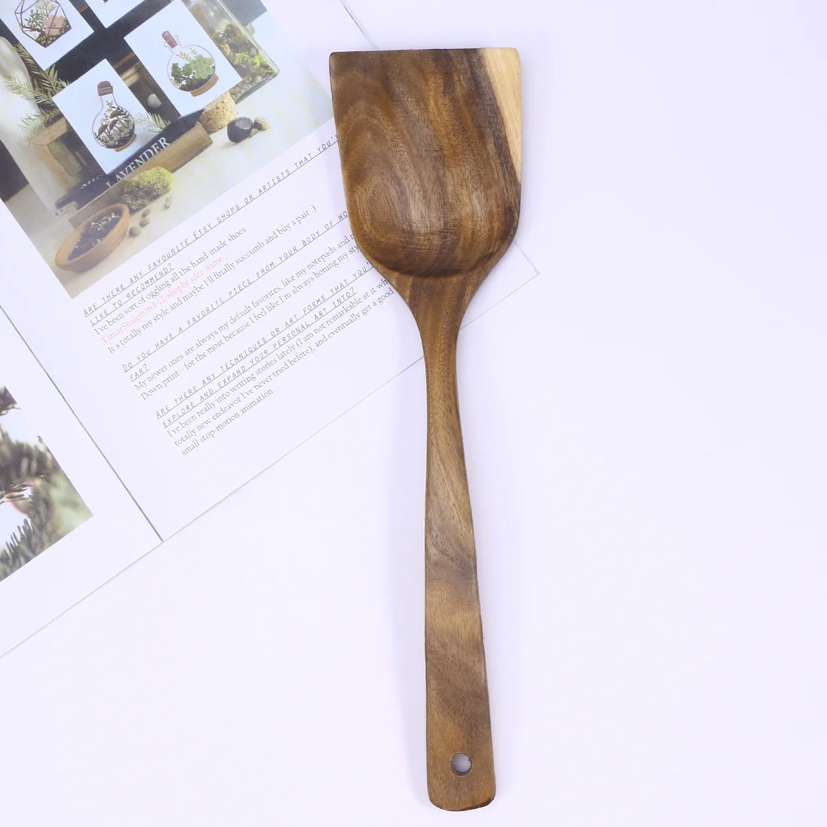 

Solid Wood Heat Resistant Natural Grain Cooking Utensil Kitchen Gadget Wooden Wood Kitchen Gadget Food Shovel Flat Spatula