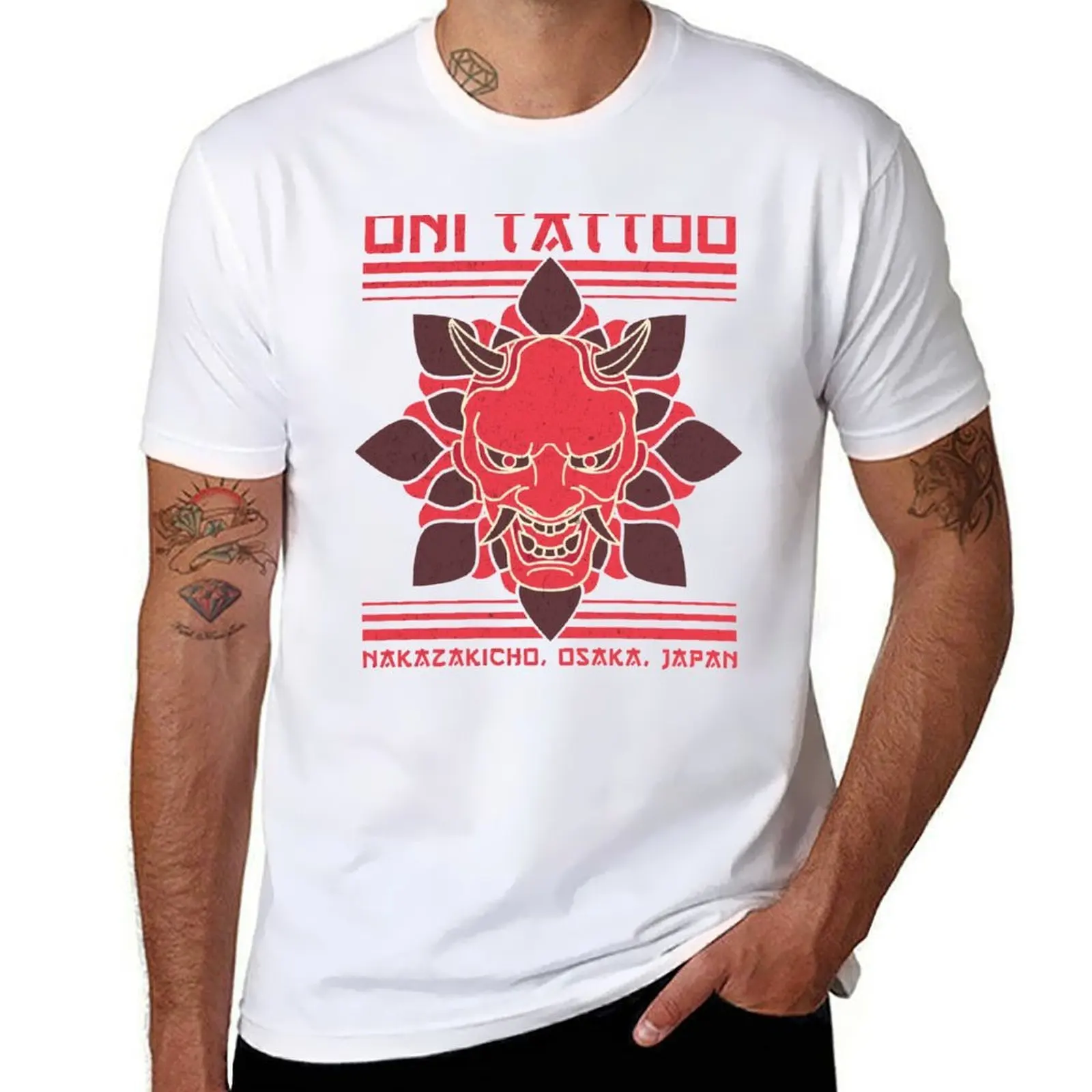 

Oni Tattoo Studio Osaka, Japanese Devil, Old School Tattoo Design T-Shirt t shirts with prints man graphic t shirt T-Shirt
