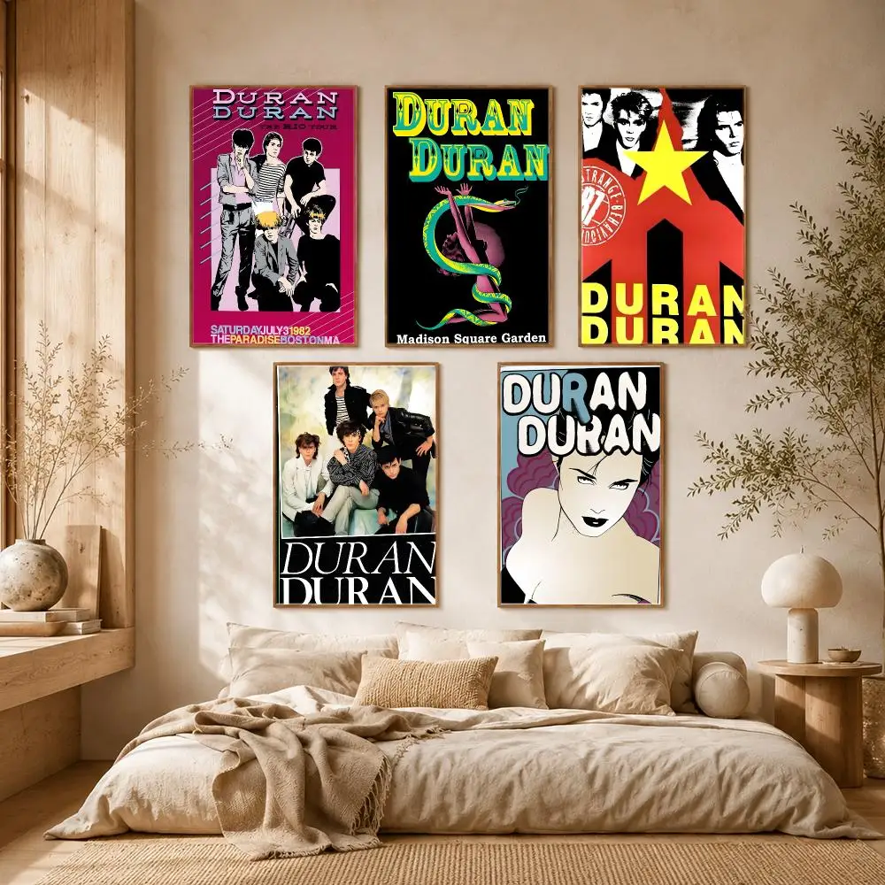 Duran Duran Band New Wave Pop Poster Self-adhesive Advanced Aesthetic Printing Paper Wall Art for Living Room Home Decor