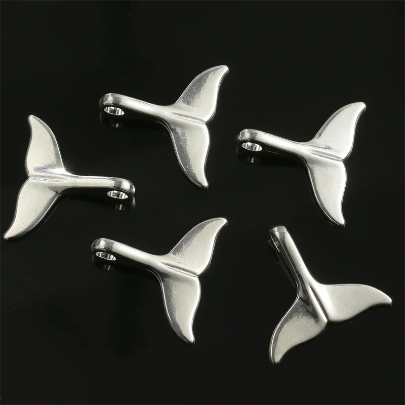 10pcs/lot 33*30mm Alloy Whale Tail Charms Pendant DIY Handmade Bracelet Necklace for Jewelry Making Accessories