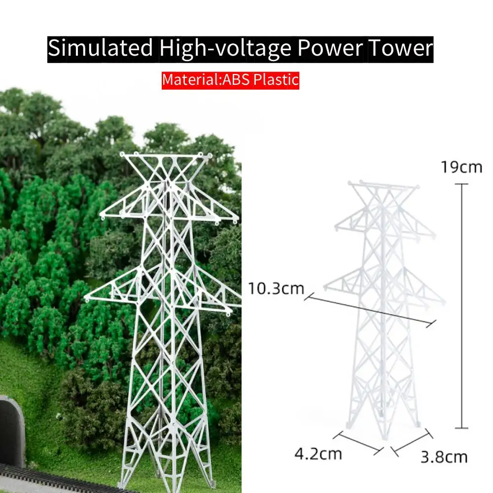 DIY ABS Simulation High Voltage Line Tower Transmission Model For Raiyway Train Scenery/Sandtable Landscape/Diorama 1pc