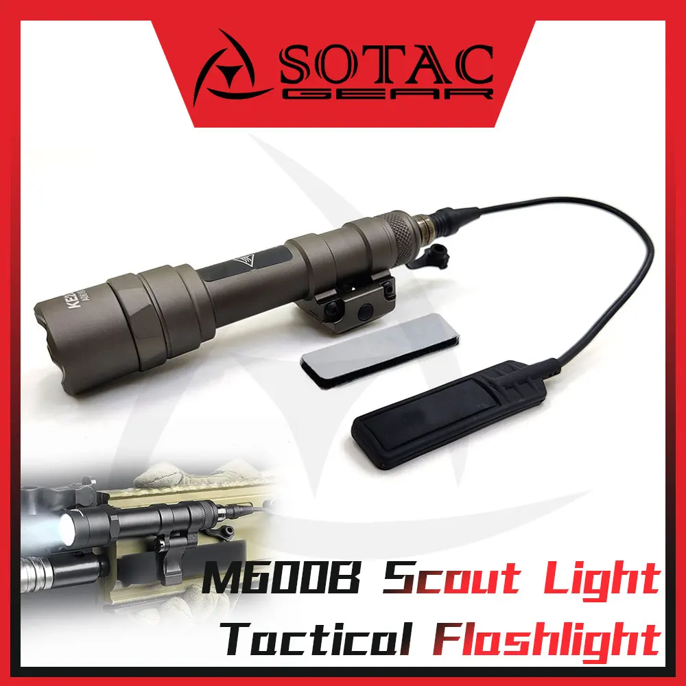 

SOTAC Metal M600 M600B M600C Scout Light Светодиодный тактический охотничий фонарик с переключателем давления управления