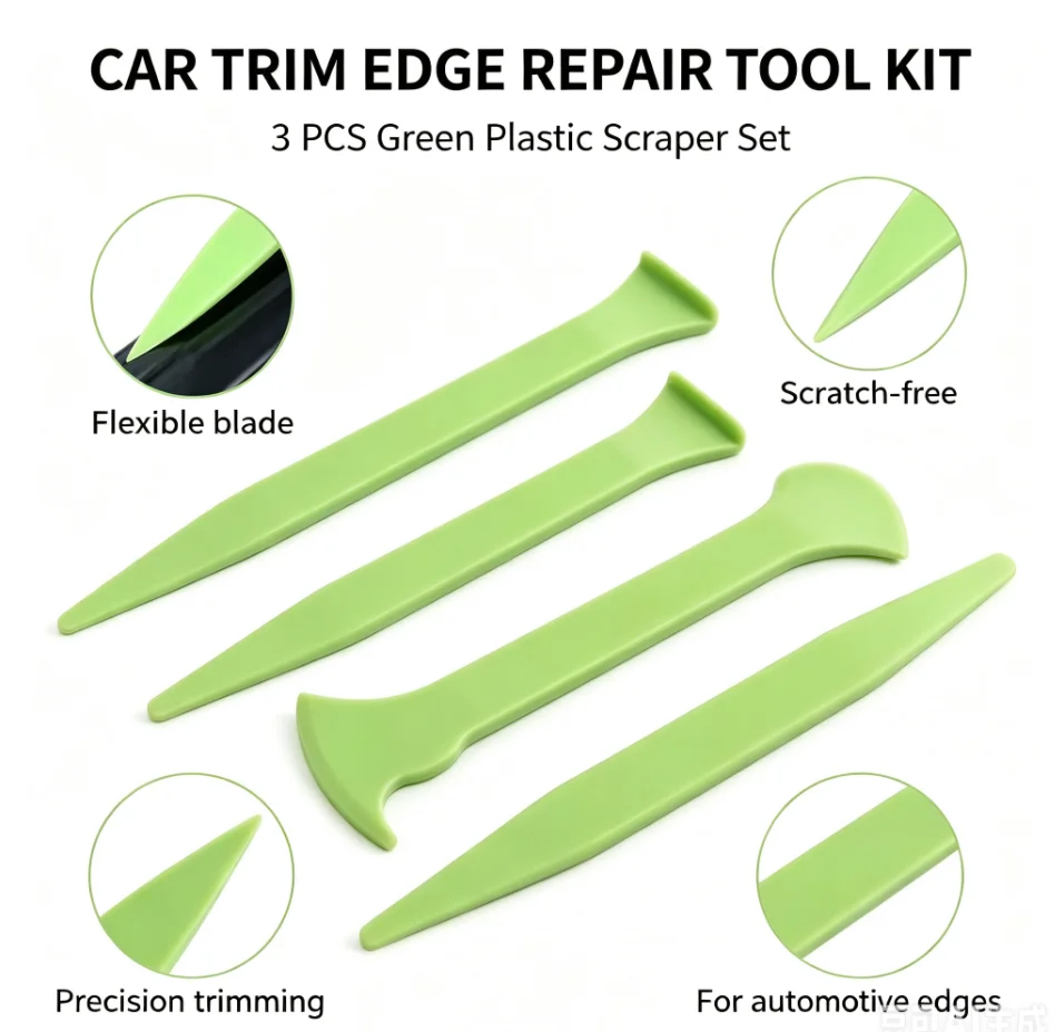 3Pcs Vinyl Car Wrap Tool Micro Stick Squeegee Window Tinting Kit Corner Scraper Curves Slot Tucking Tools Gap Film Cutter