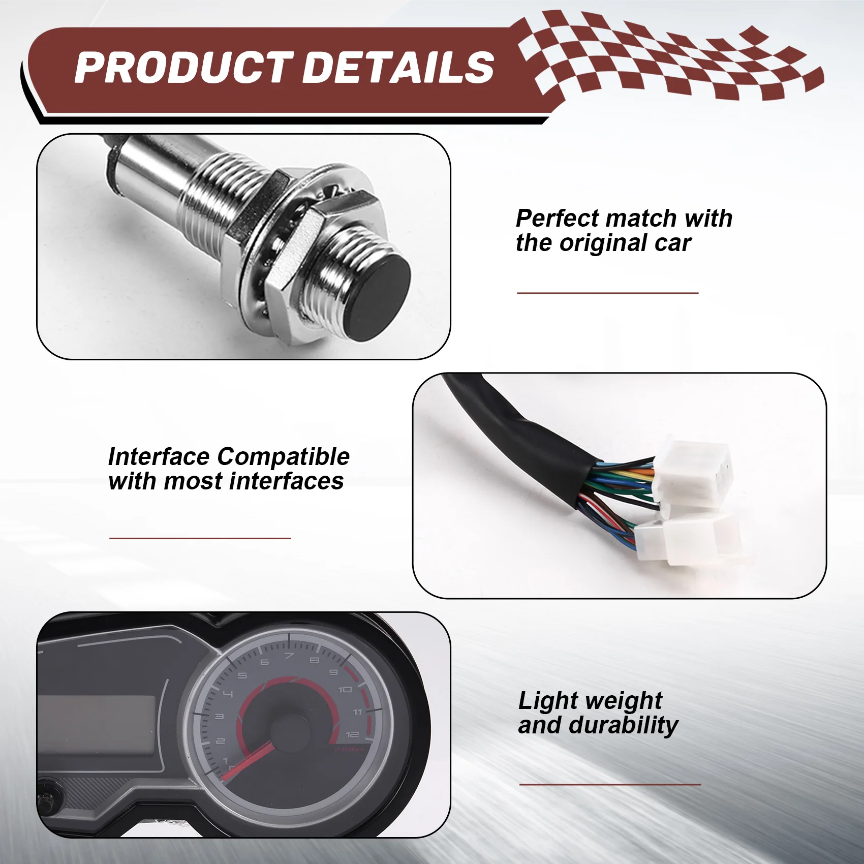 

Motorcycle Odometer-Motorcycle Lcd Digital Meter Speedometer Odometer Tachometer Gauge for