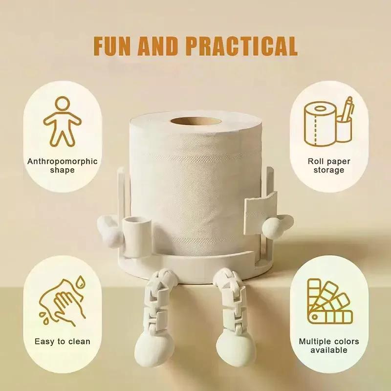 Toilet Paper Holder Stand Creative Fun Sitting Posture Removable Joint Art Ornament Bathroom Decoration No Boring Easy Clean view 5